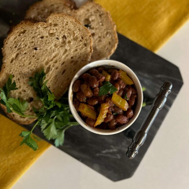Warm Spanish Bean Salad | Shady Side Farm | Organic Dry Beans Warm Smokey Amethyst Beans | Shady Side Farm | Organic Dry Beans