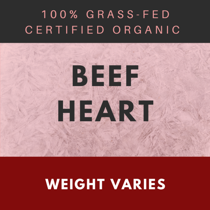 Beef Heart | Certified Organic Grass-fed Beef | Shady Side Farm
