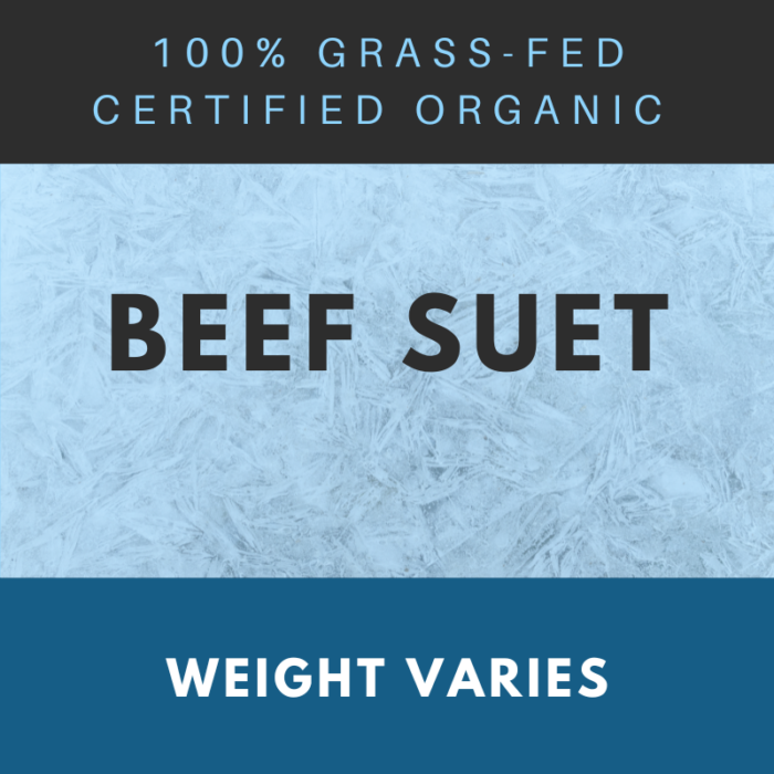 Beef Suet | Certified Organic Grass-fed Beef | Shady Side Farm