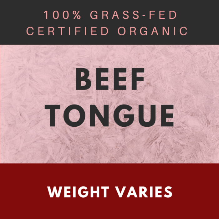 Beef Tongue | Certified Organic Grass-fed Beef | Shady Side Farm